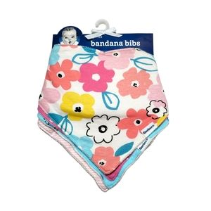 Gerber Baby Girl Bandana Bibs Floral Bear 4 Pack